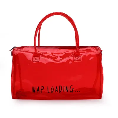 Women Clear Letter Printed PVC Shoulder Bag Simple Style
