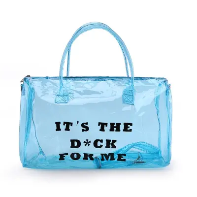 Women Clear Letter Printed PVC Shoulder Bag Simple Style