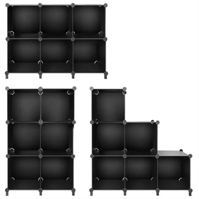 6 Compartments Simple Modern Iron Mesh Folding Clothing Storage Closet with Plastic Connectors