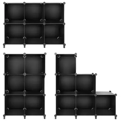 6 Compartments Simple Modern Iron Mesh Folding Clothing Storage Closet with Plastic Connectors