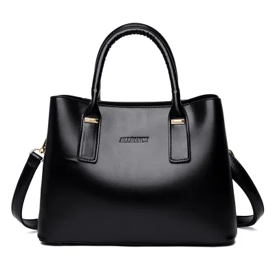 Women Simple Classic Color Blocking Large Capacity Shoulder Tote Handle Bag