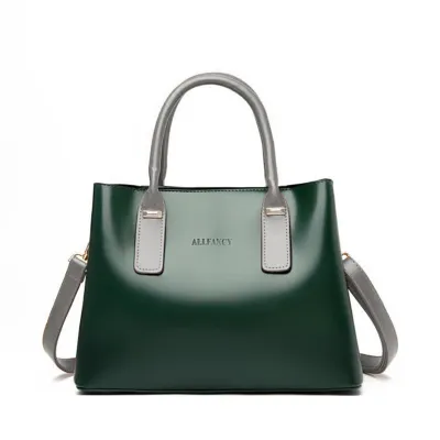 Women Simple Classic Color Blocking Large Capacity Shoulder Tote Handle Bag