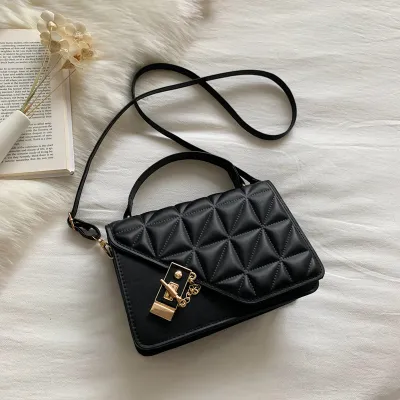 Women Rhombus Lattice Solid Color PU Crossbody Bag Street Fashion