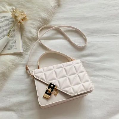 Women Rhombus Lattice Solid Color PU Crossbody Bag Street Fashion