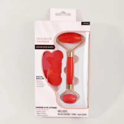 Creative Imitated Jade Resin Heart-shaped Scraping Board Massager Roller Beauty Set