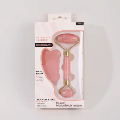 Creative Imitated Jade Resin Heart-shaped Scraping Board Massager Roller Beauty Set
