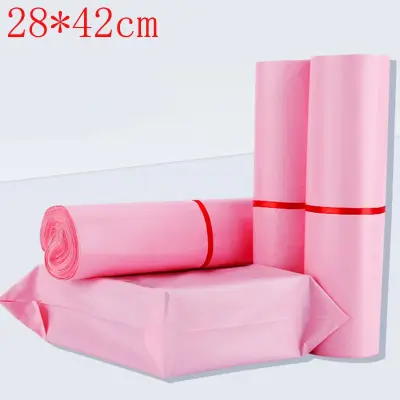 100 Pcs 28*42cm Pink Plastic Water Proof Courier Bags