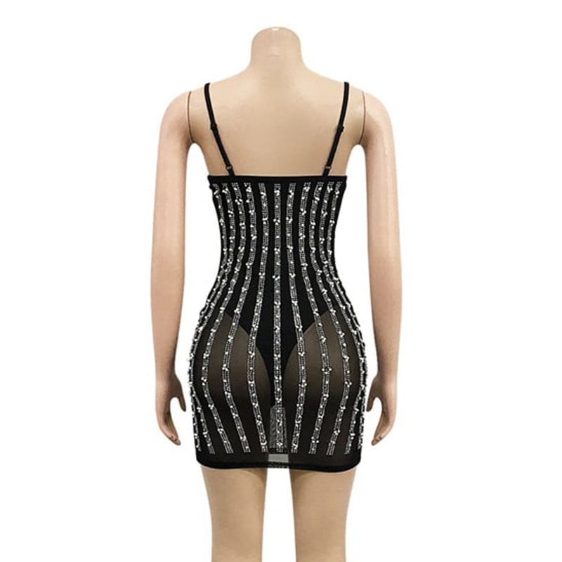 Wholesale S-2XL Women Night Out Hot Rhinestone See-through Wholesale S-2XL Women Night Out Hot Rhinestone See-through