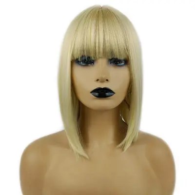 Women Basic Air Bangs Short Straight Wig