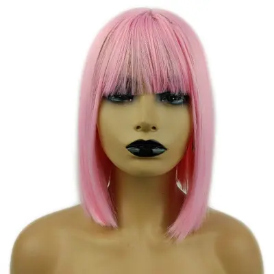 Women Basic Air Bangs Short Straight Wig