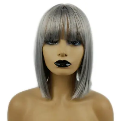 Women Basic Air Bangs Short Straight Wig