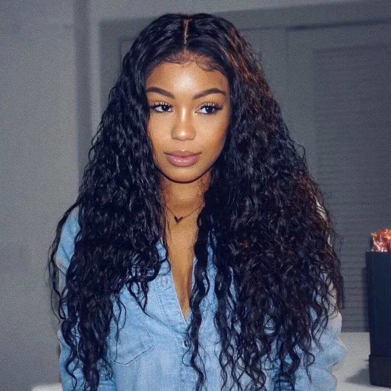 Women Edgy Central Parting Fluffy Curly Middle-length Synthetic Wig