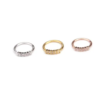 Women Creative Geometric Design Zircon Decorative Alloy Piercing Nose Ring