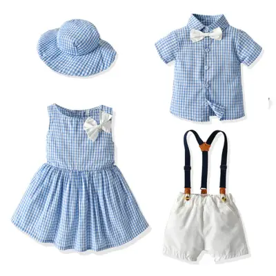Girls Casual Bow Embellished Sleeveless Dress And Hat Set For Kids Family Matching