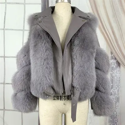 Women Casual Winter Lapel Solid Color Plush Teddy Coat with PU Leather Patchwork and Zipper Closure