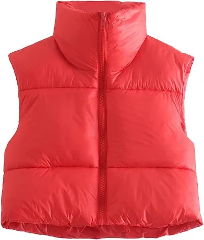 Women Fashion Solid Color Stand Collar Quilted Jacket