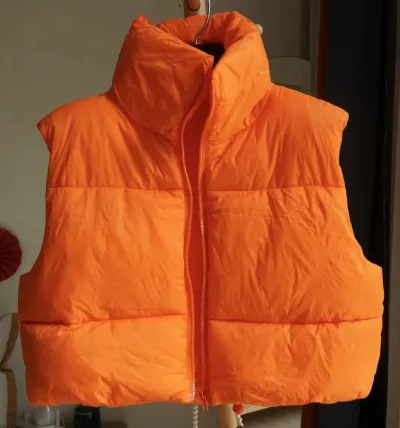 Women Fashion Solid Color Stand Collar Quilted Jacket