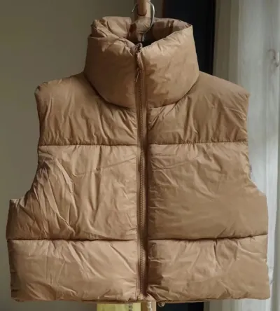 Women Fashion Solid Color Stand Collar Quilted Jacket