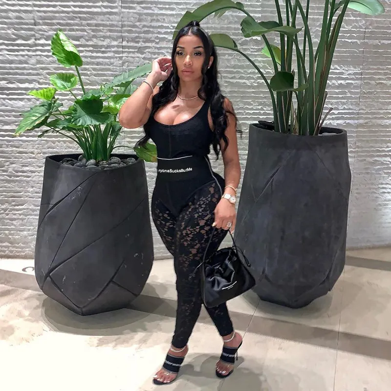 S-XL Women Sexy High Waist Lace Pants