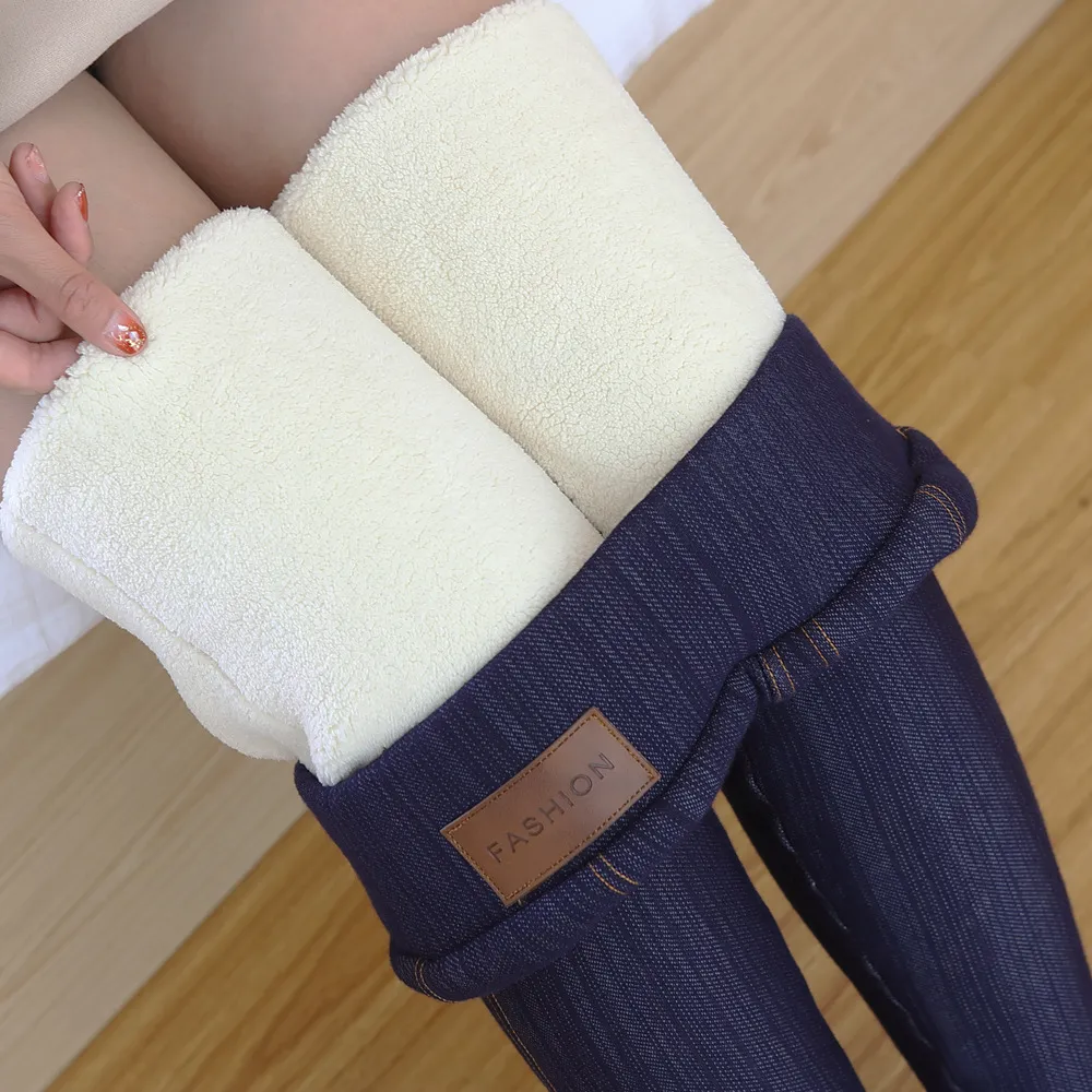 S-3XL Women Plus Size Fleece-lined Cotton Pants Casual Solid Color