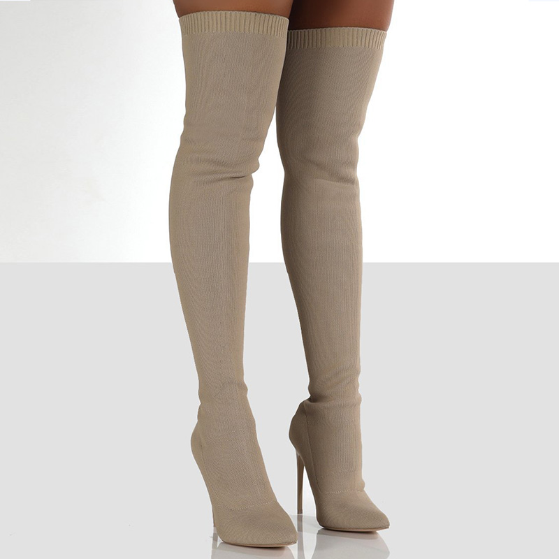 靴 Five-toe Knit Sock Long Boots Luxury Five Toe Socks Boots Split-Toe Pull-On Knitted