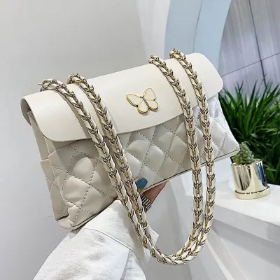 Fashion Rhombus Bow Decoration PU Leather Crossbody Bags