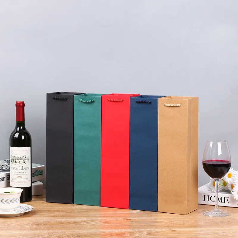 Wine Kraft Paper Gift Shopping Bag