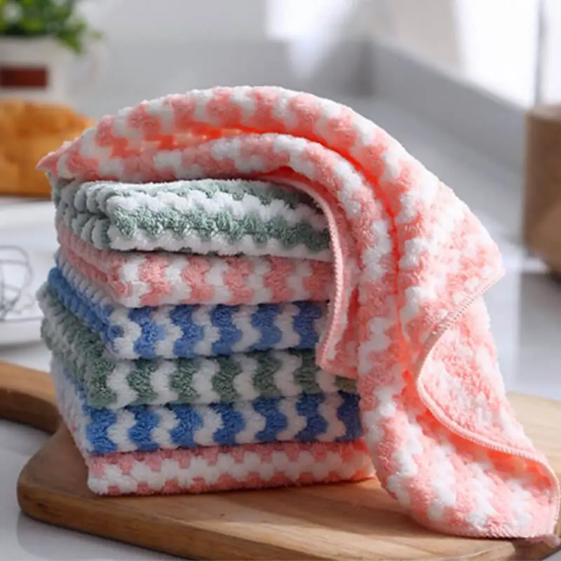 Stripe Superfine Fiber Kitchen Non-linting Absorbent Towel