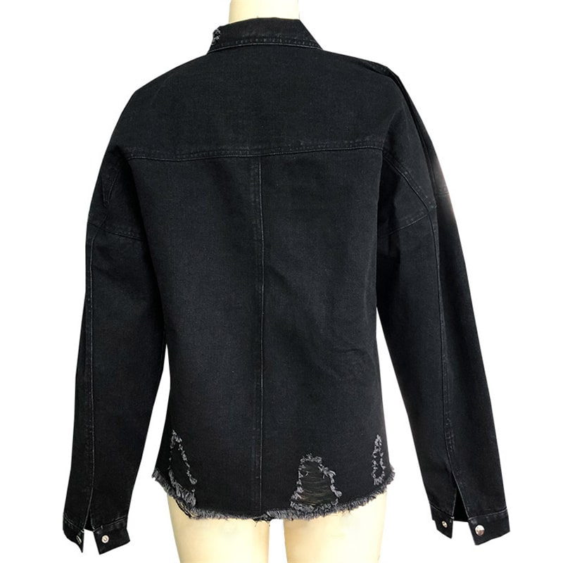Wholesale S-XL Women Casual Creative Ripped Edgy Raw Hem