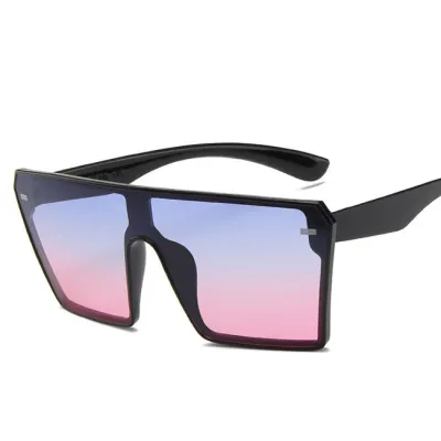 Fashion Oversize Square Flat Top Gradient Sunglasses