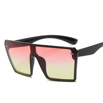 Fashion Oversize Square Flat Top Gradient Sunglasses
