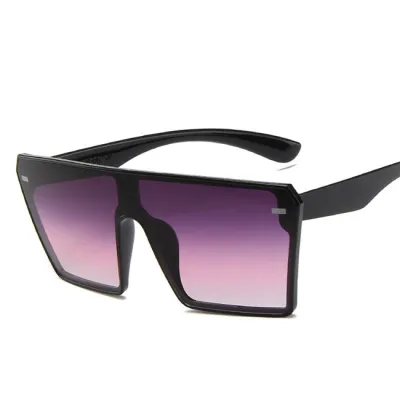 Fashion Oversize Square Flat Top Gradient Sunglasses