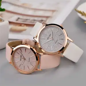 High-Quality Fashion Simple Faux Belt Women's Watches Leisure Style Alloy Case