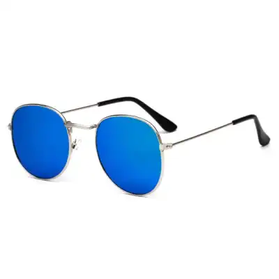 Retro Radiation Protection Polarized Metal Frame Round Sunglasses