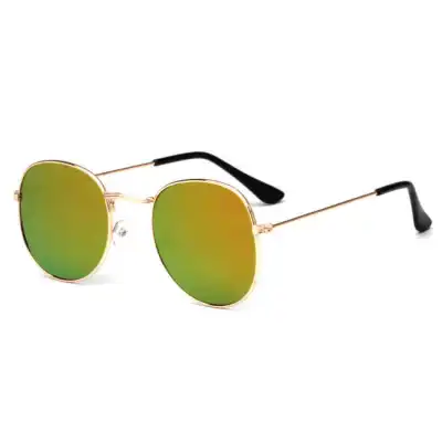 Retro Radiation Protection Polarized Metal Frame Round Sunglasses