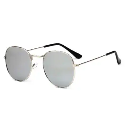 Retro Radiation Protection Polarized Metal Frame Round Sunglasses