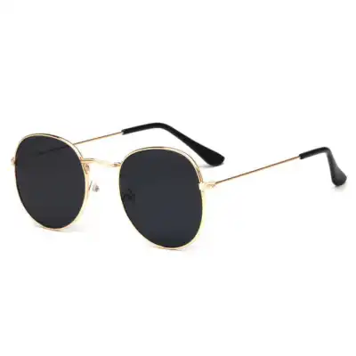 Retro Radiation Protection Polarized Metal Frame Round Sunglasses
