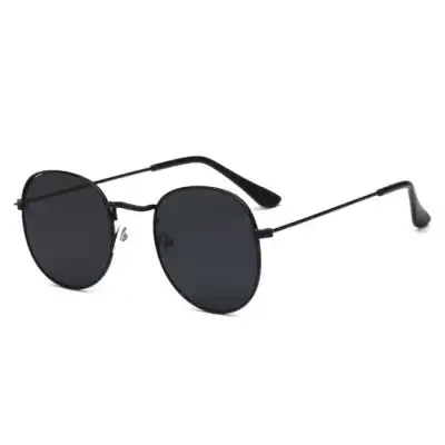 Retro Radiation Protection Polarized Metal Frame Round Sunglasses