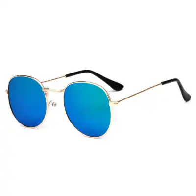 Retro Radiation Protection Polarized Metal Frame Round Sunglasses