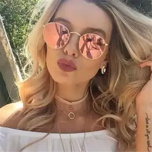 Retro Radiation Protection Polarized Metal Frame Round Sunglasses