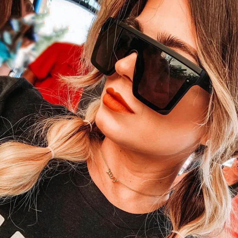 Fashion Square Frame Unisex Sunglasses AC Lens PC Frame