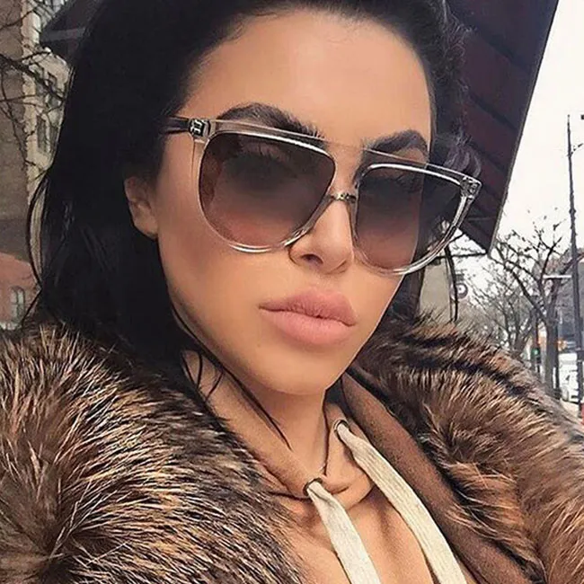 Men Women Large Round Retro Sunglasses with PC Frame