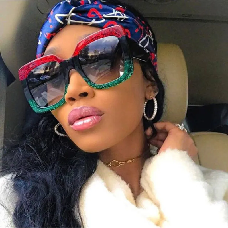 Retro Big Frame Double Color Vintage Sunglasses