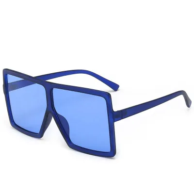 Women Fashion Big Flat Frame Colorful Sexy PC Lens Sunglasses