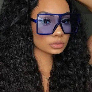 Women Fashion Big Flat Frame Colorful Sexy PC Lens Sunglasses