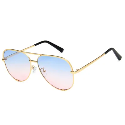 Unisex Gradient Mirror Toad Metal Frame Sunglasses