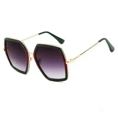 Fashion Square Frame Metal Sunglasses for Men Women