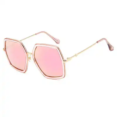 Fashion Square Frame Metal Sunglasses for Men Women