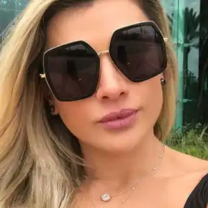Fashion Square Frame Metal Sunglasses for Men Women