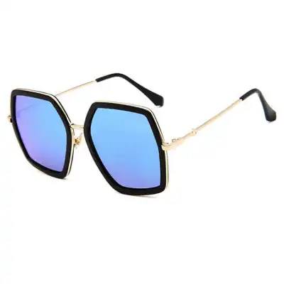 Fashion Square Frame Metal Sunglasses for Men Women